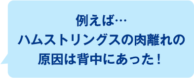 例えば、ハムストリングスの肉離れの原因は背中にあった!
